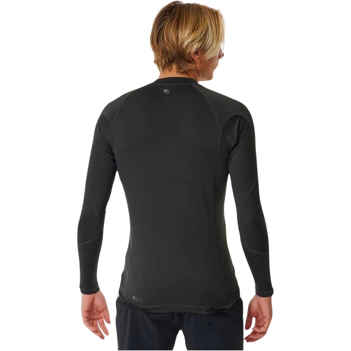 2024 Rip Curl Mens Stack UPF Perf Long Sleeve Rash Vest 148MRV - Washed Black